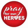 Goldengifts 2 in. Pray for Our Heroes Button, Red GO3342341
